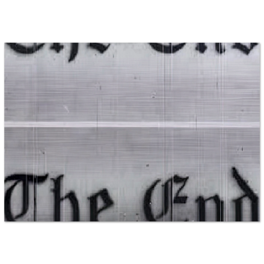 THE END 1991 - Edward Ruscha Brushed Aluminum Print - 70x100 cm / 28x40 inches | Edward Ruscha Aluminum Print | Edward Ruscha Prints