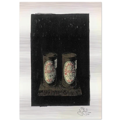 ALE CANS 1964 1 - Jasper Johns Brushed Aluminum Print - 70x100 cm / 28x40 inches | Jasper Johns Aluminum Print | Jasper Johns Prints