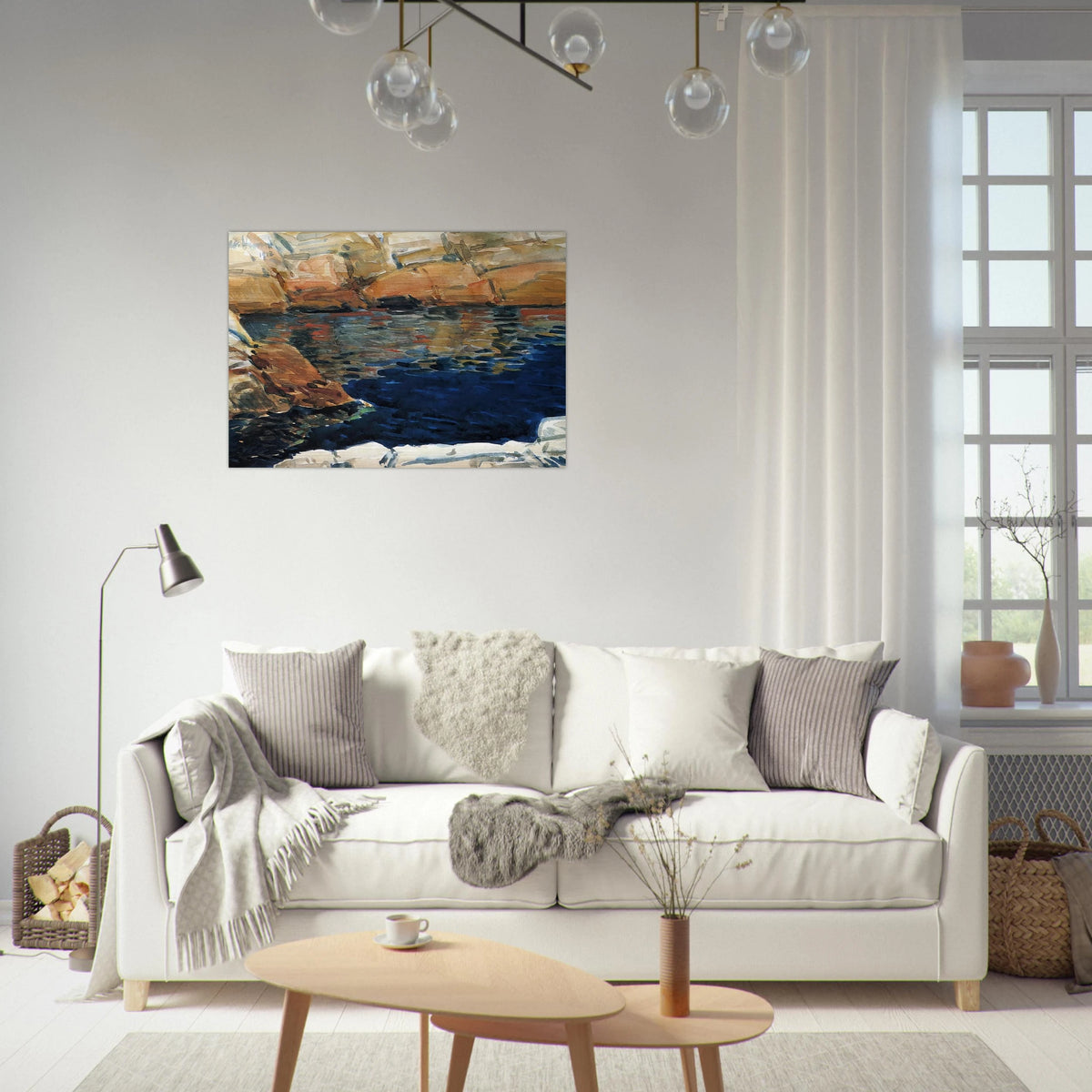 Looking into Beryl Pool - Childe Hassam Brushed Aluminum Print - 70x100 cm / 28x40 inches | Childe Hassam Aluminum Print | Childe Hassam Prints