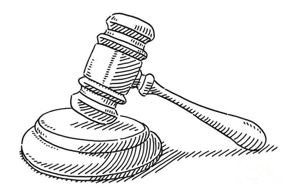 5th Amendment Drawing Art Print | Rule of Law Fine Art Print | RedKalion