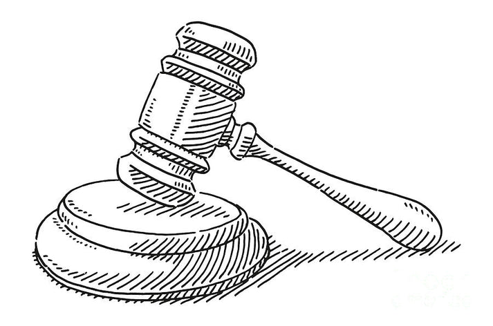 5th Amendment Drawing Art Print | Rule of Law Fine Art Print | RedKalion