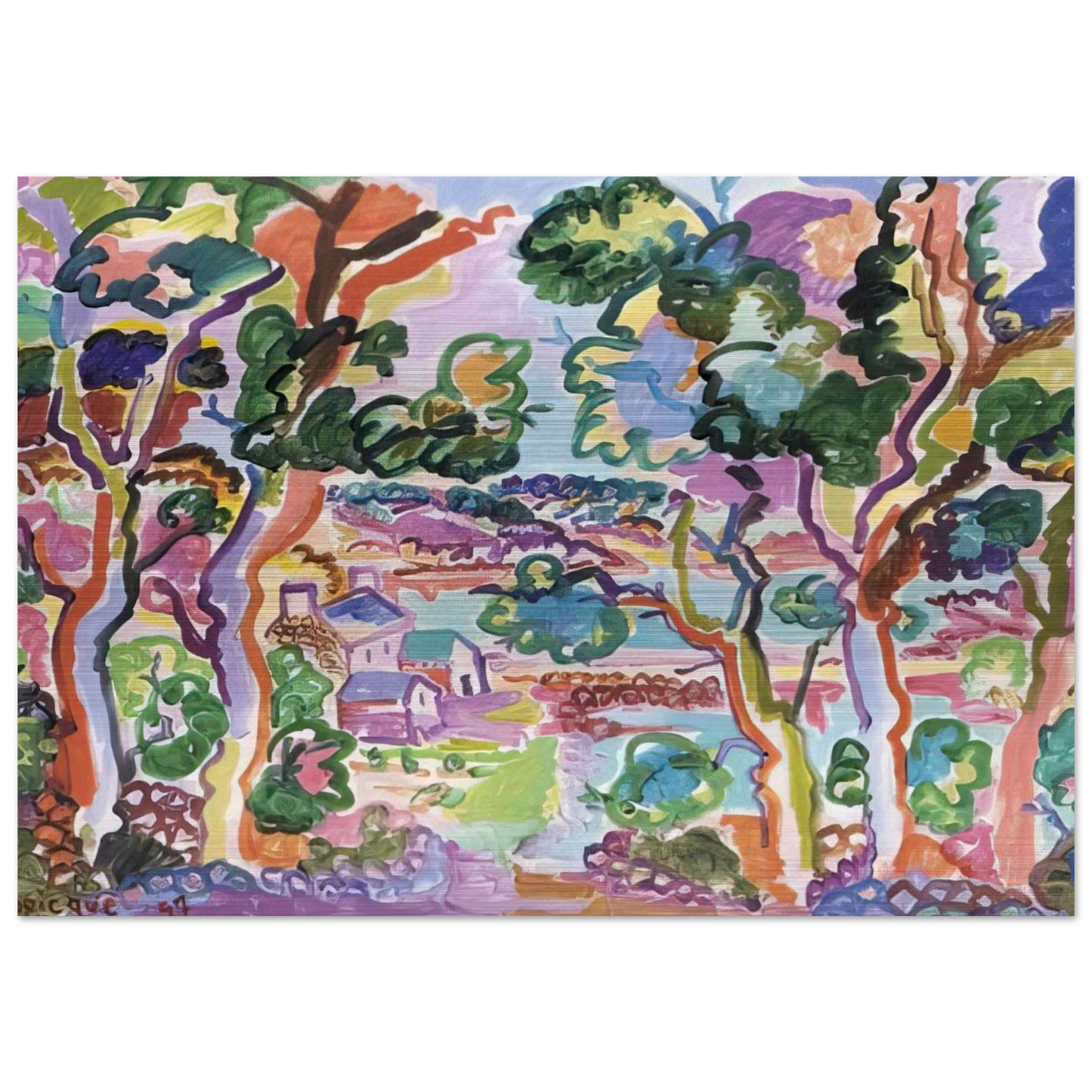 Paysage - Fauvism - Charles Lapicque Brushed Aluminum Print - 70x100 cm / 28x40 inches | Charles Lapicque Aluminum Print | Charles Lapicque Prints