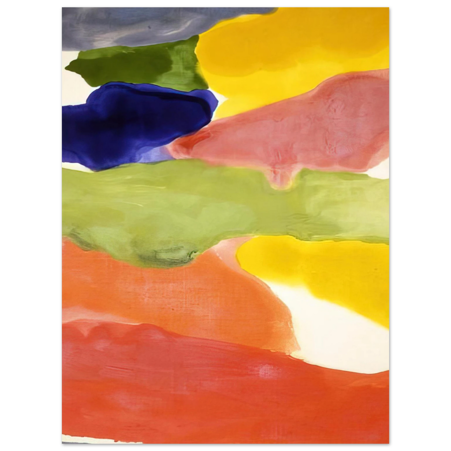 Helen Frankenthaler - Tutti-Fruitti - 1966 Wall art - 60x80 cm / 24x32 inches - Premium Wooden Framed Poster With Fine Art Paper-canvas - White frame