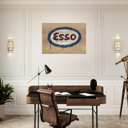 Esso - Pop Art - Mario Schifano Brushed Aluminum Print - 70x100 cm / 28x40 inches | Mario Schifano Aluminum Print | Mario Schifano Prints