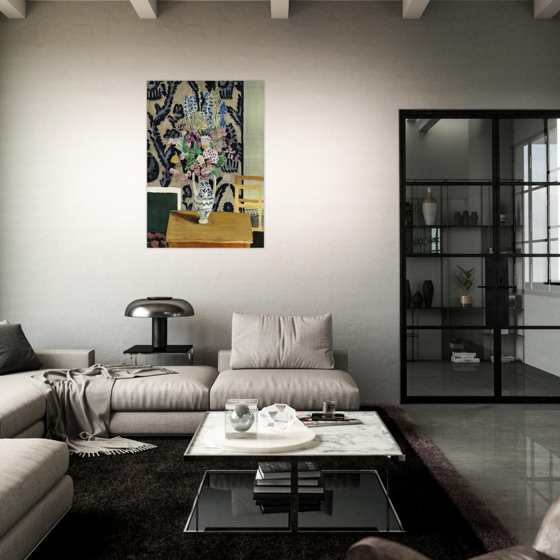 BOUQUET DE FLEURS POUR LE QUATORZE JUILLET 1919 - Henri Matisse Brushed Aluminum Print - 70x100 cm / 28x40 inches | Henri Matisse Aluminum Print | Henri Matisse Prints