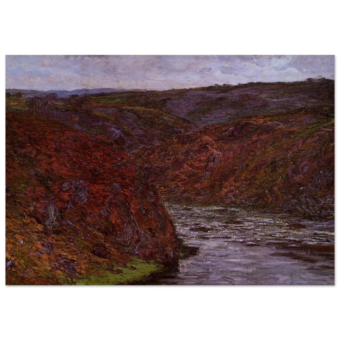Valley of the Creuse, Grey Sky - claude monet Brushed Aluminum Print - 70x100 cm / 28x40 inches | claude monet Aluminum Print | claude monet Prints