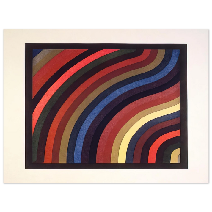 Sol LeWitt - Two Centimeter Wavy Bands in Colors  75x100 cm / 30x40inches Fine Art Poster