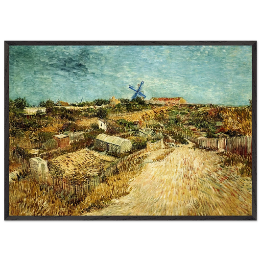 Vegetable Gardens in Montmartre - Vincent van Gogh 70x100 cm / 28x40 inches Framed Art Print – Black Wooden Frame
