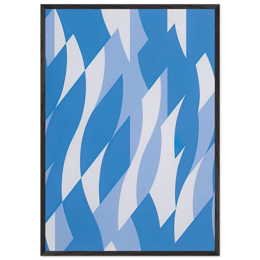TWO BLUES 2003 - Bridget Riley 70x100 cm / 28x40 inches Framed Art Print – Black Wooden Frame