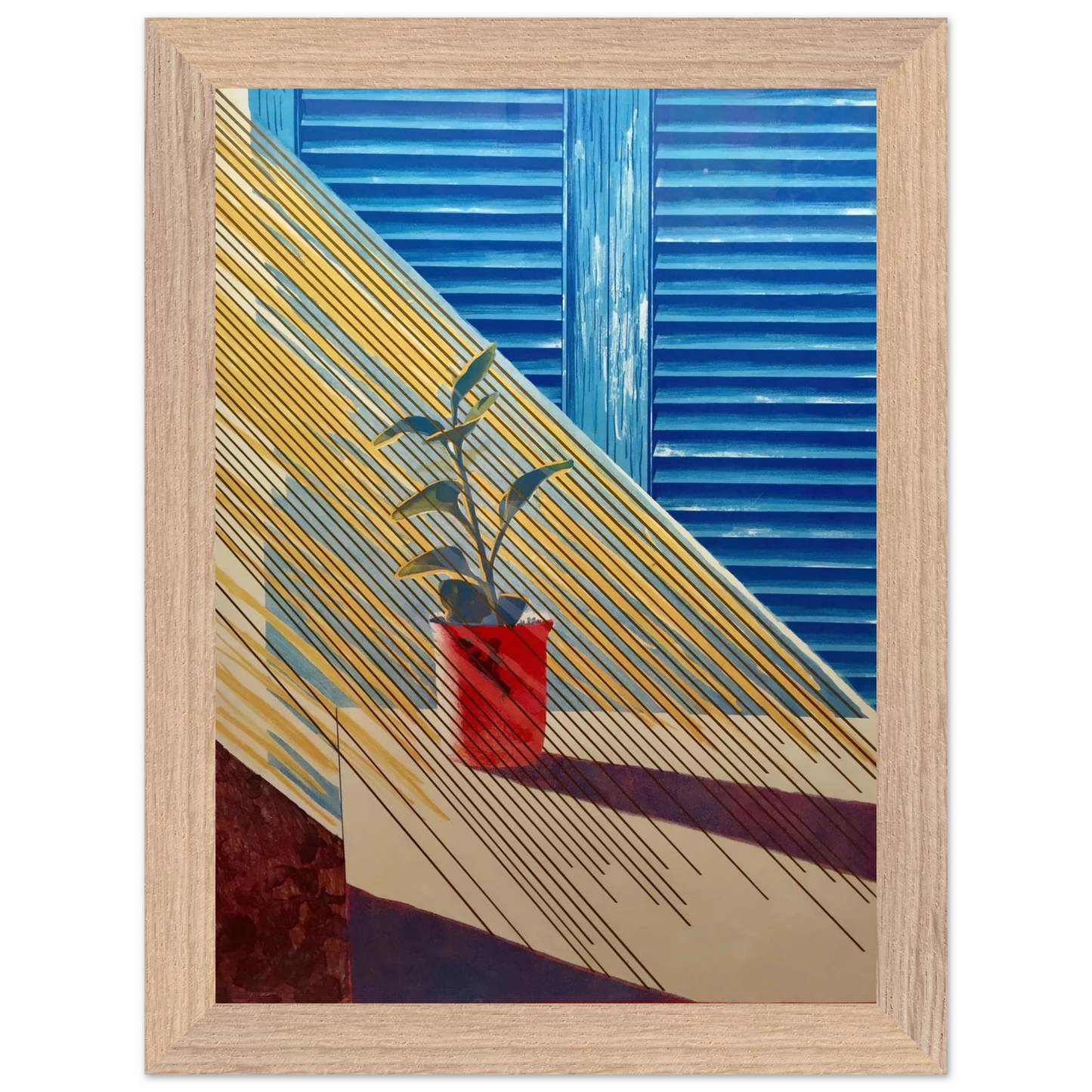 David Hockney - David Hockney Wall art - 60x80 cm / 24x32 inches - Premium Wooden Framed Poster With Fine Art Paper - Black frame