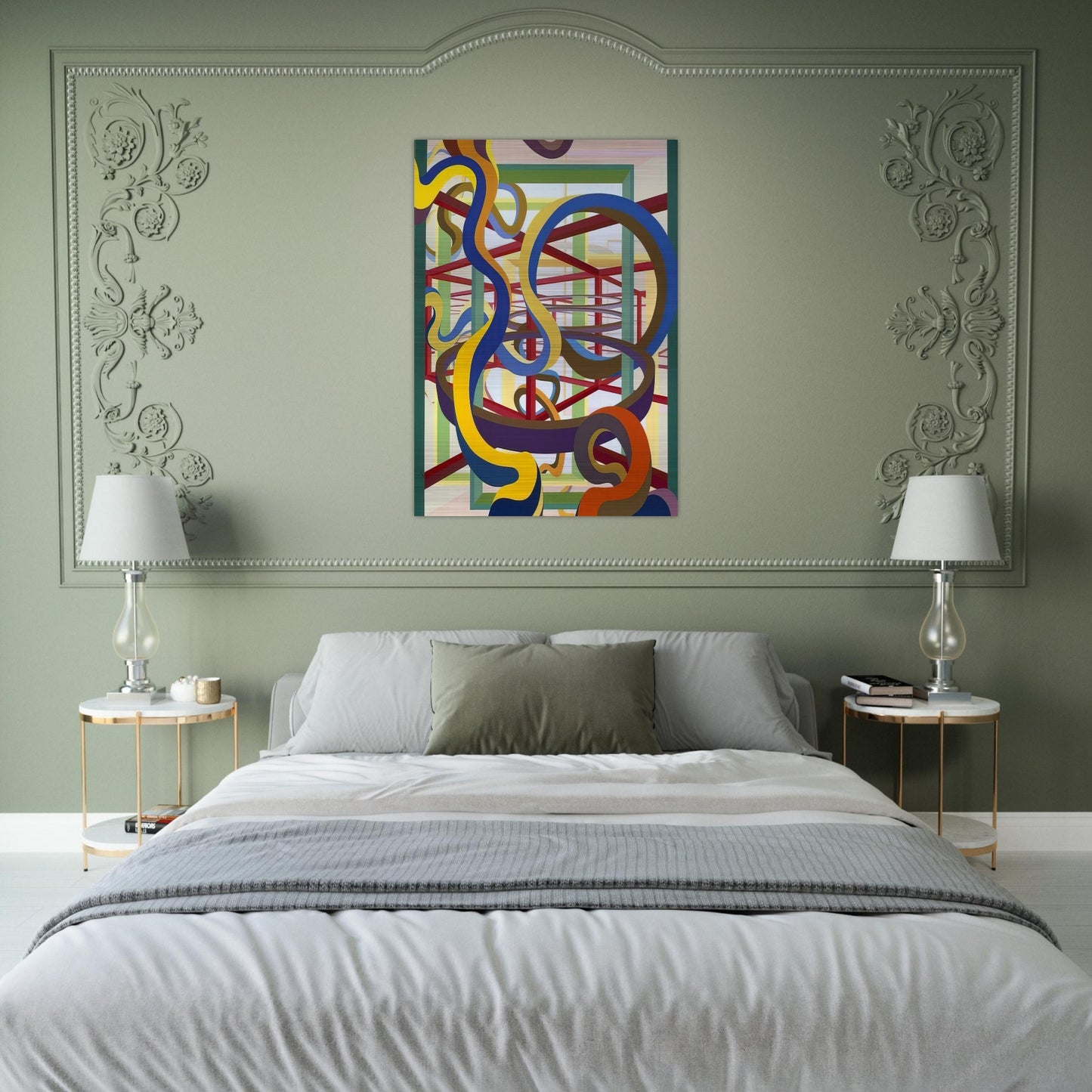 Vorcex IV - Al Held Brushed Aluminum Print - 70x100 cm / 28x40 inches | Al Held Aluminum Print | Al Held Prints