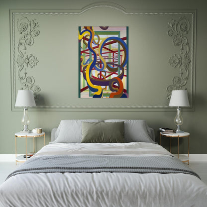 Vorcex IV - Al Held Brushed Aluminum Print - 70x100 cm / 28x40 inches | Al Held Aluminum Print | Al Held Prints