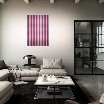 Peinture acrylique blanche sur tissu rayé blanc et rouge - 1970 - Daniel Buren Brushed Aluminum Print - 70x100 cm / 28x40 inches | Daniel Buren Aluminum Print | Daniel Buren Prints