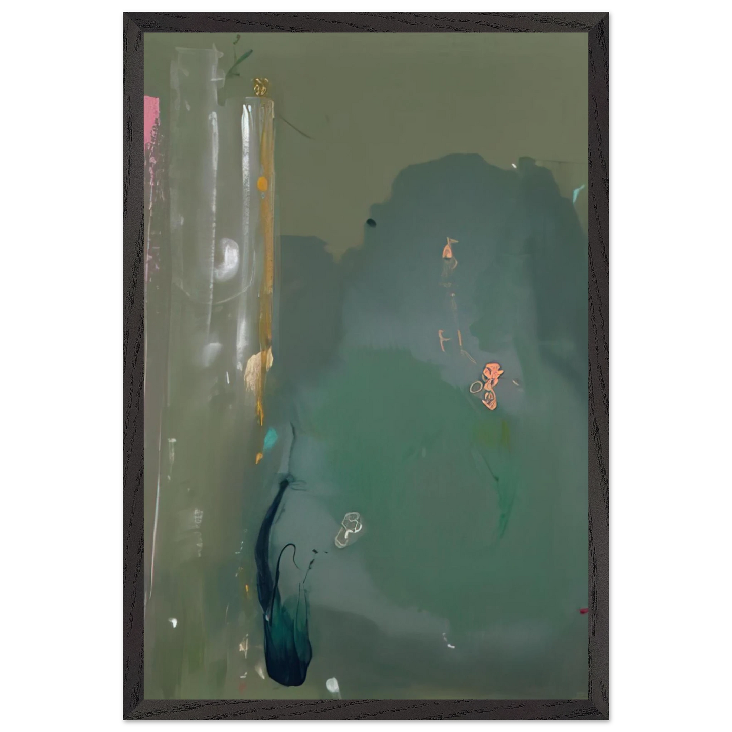 Helen Frankenthaler - CÃƒÆ’Ã‚Â´te d Argent - 1980 Wall art - 70x70 cm / 28x28 inches - Premium Wooden Framed Poster With Fine Art Paper-canvas - White frame