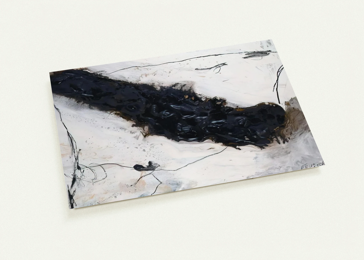 Fluss - 1983 By Emil Schumacher Pack of 10 Post Cards | Emil Schumacher Post Cards | A6 (10.5 x 14.8 cm) - 4.1 x 5.8 inches