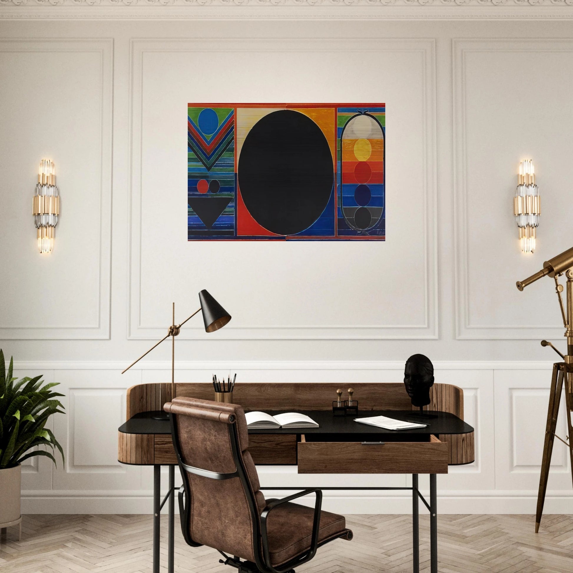 Composition Geometrique - 2007 - S. H. Raza Brushed Aluminum Print - 70x100 cm / 28x40 inches | S. H. Raza Aluminum Print | S. H. Raza Prints