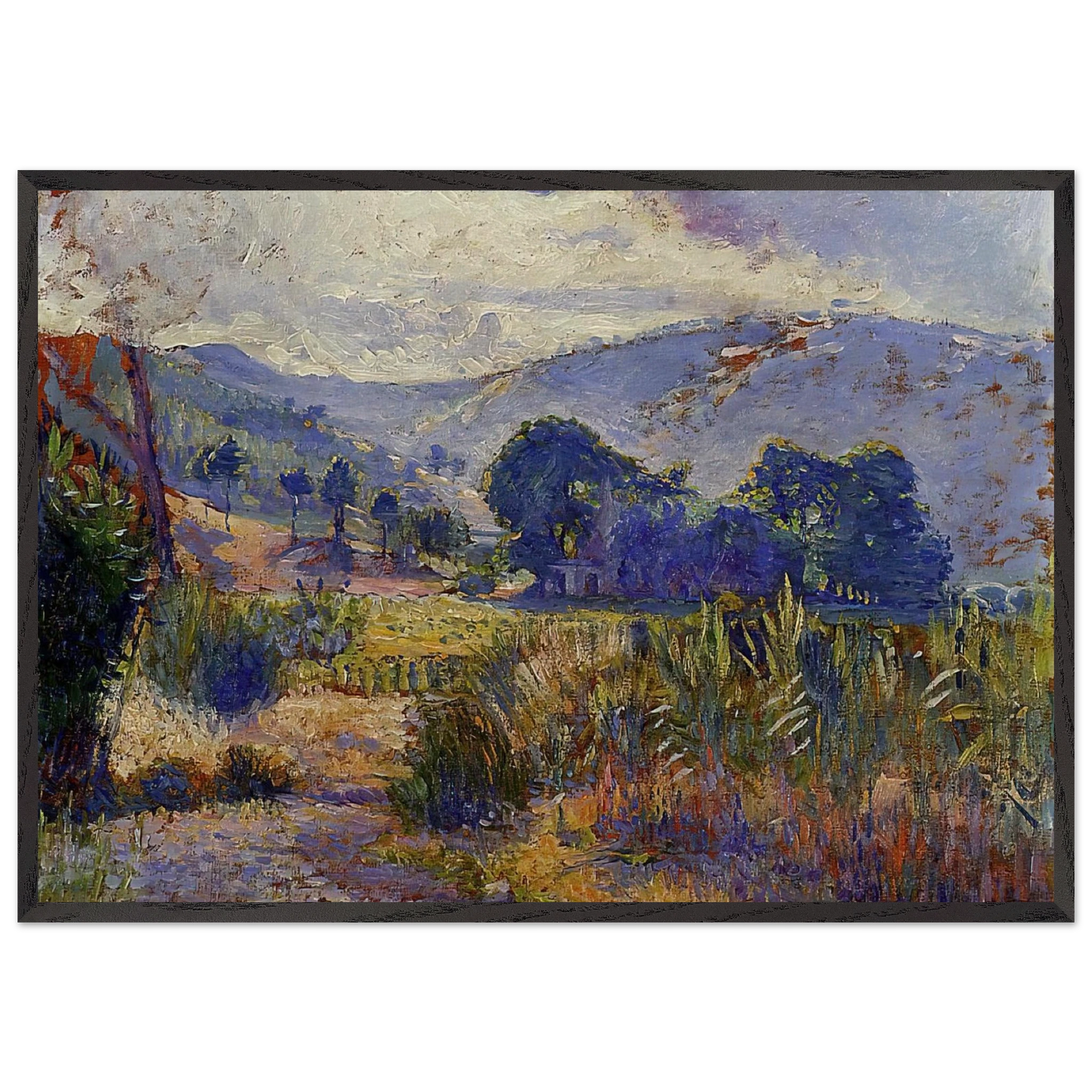 Cabasson Landscape study - Henri-Edmond Cross 70x100 cm / 28x40 inches Framed Art Print – Black Wooden Frame