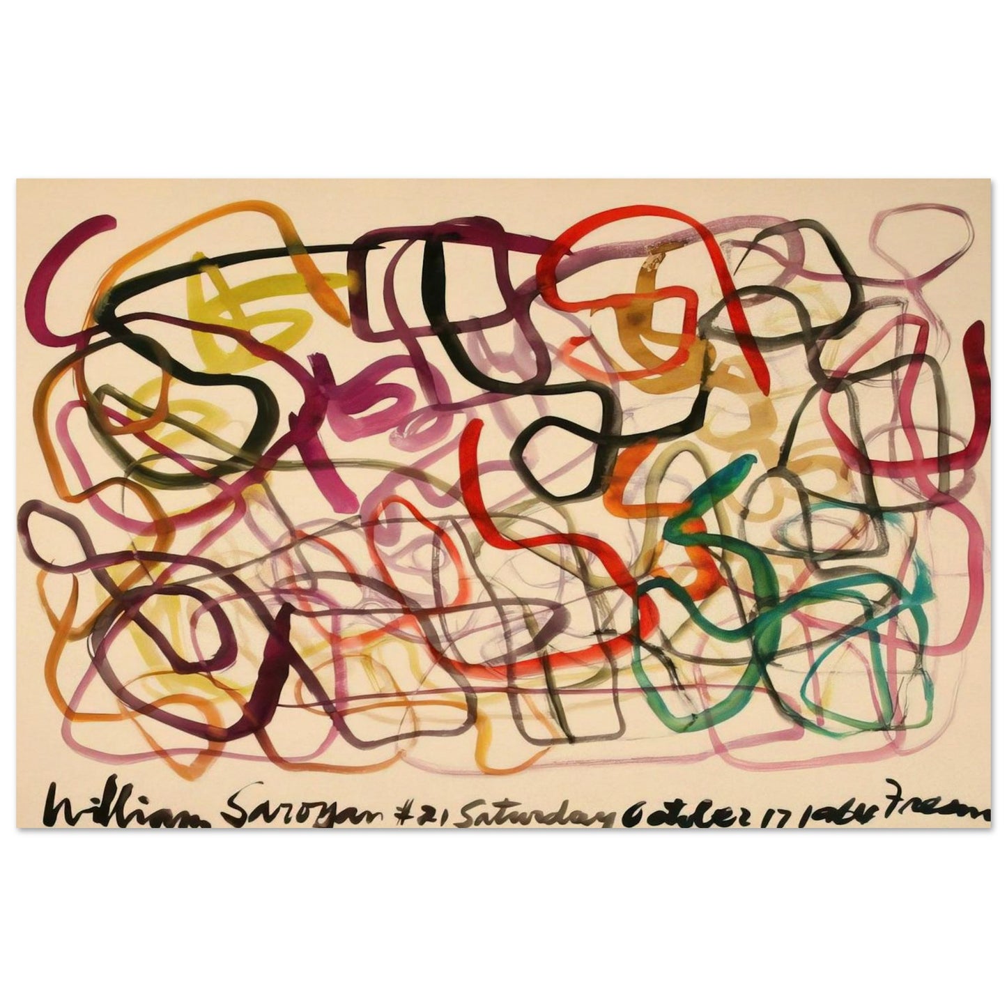 #21 Saturday October 17, 1964 Fresno - 1964 - William Saroyan Art Prints - 100x150 cm / 40x60″ inches | William Saroyan Poster | William Saroyan Prints