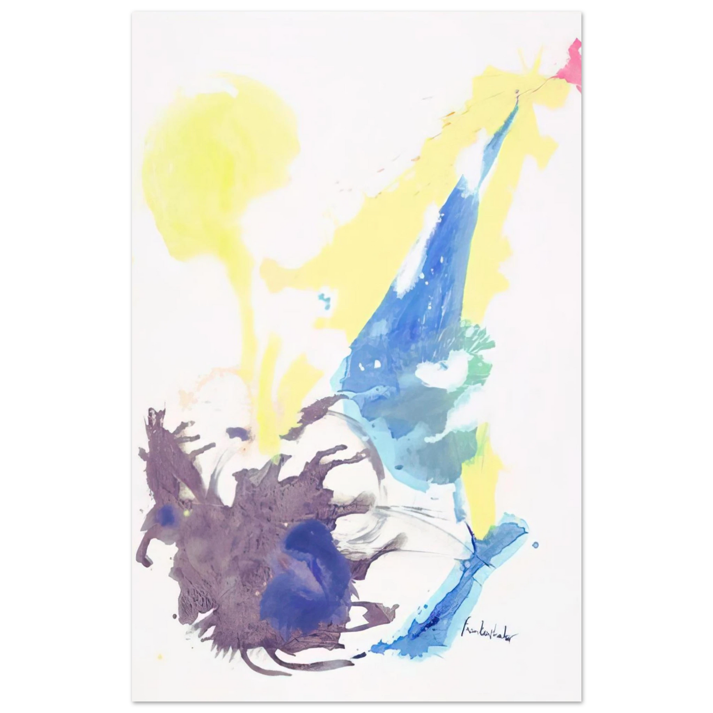 Helen Frankenthaler - Moving Day - 1961 Wall art - 21x29.7 cm / 8x12" - Premium Wooden Framed Poster With Fine Art Paper-canvas - White frame