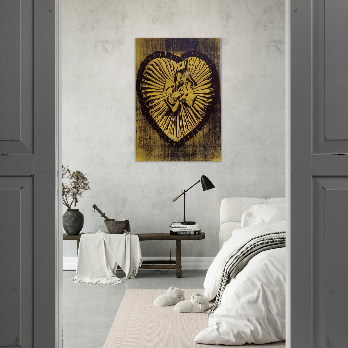 Yellow Candy Box - Andy Warhol Brushed Aluminum Print - 70x100 cm / 28x40 inches | Andy Warhol Aluminum Print | Andy Warhol Prints