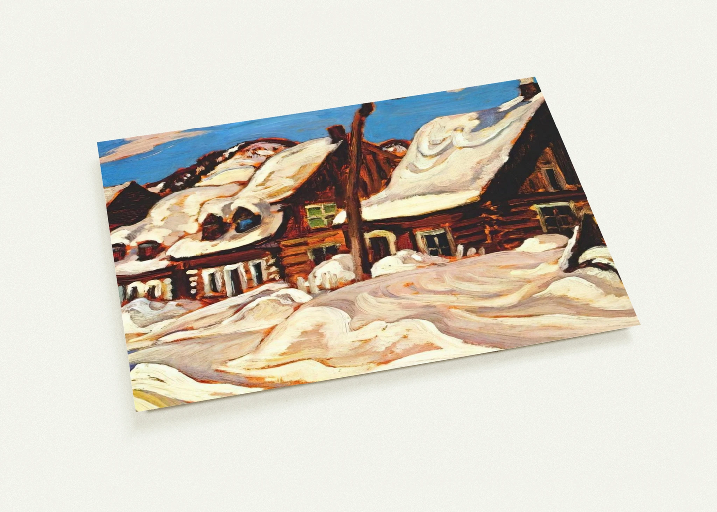 Houses, St. Urbain - 1934 By A.Y. Jackson Pack of 10 Post Cards | A.Y. Jackson Post Cards | A6 (10.5 x 14.8 cm) - 4.1 x 5.8 inches