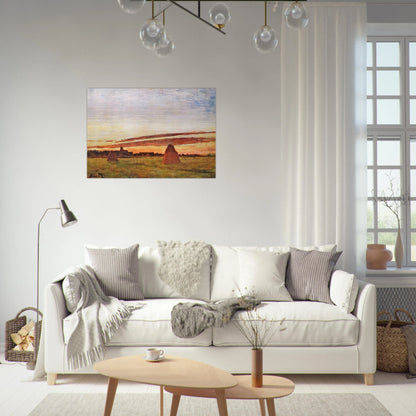 Haystacks at Chailly - claude monet Brushed Aluminum Print - 70x100 cm / 28x40 inches | claude monet Aluminum Print | claude monet Prints