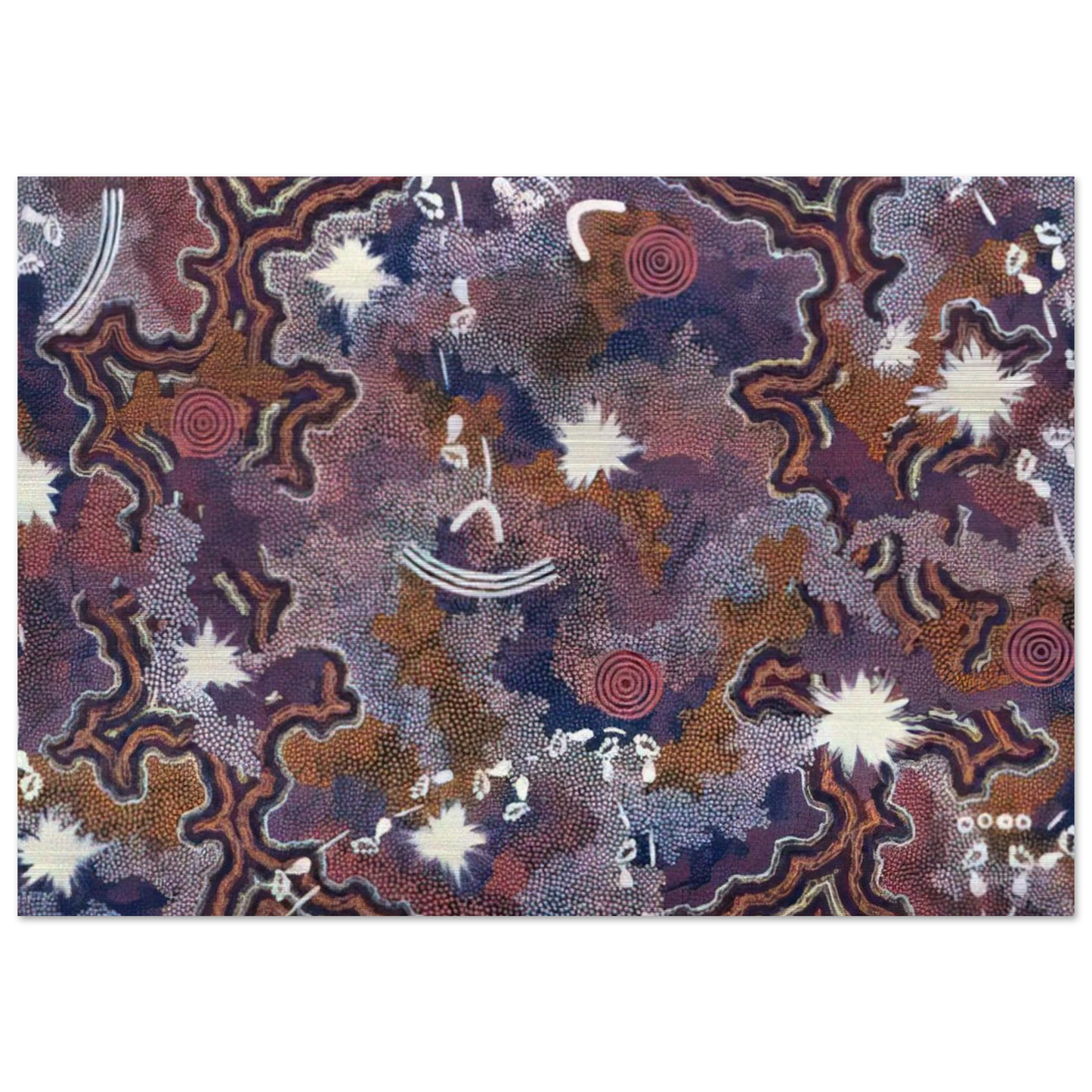 Ngarlu - 1994 - Clifford Possum Tjapaltjarri Brushed Aluminum Print - 70x100 cm / 28x40 inches | Clifford Possum Tjapaltjarri Aluminum Print | Clifford Possum Tjapaltjarri Prints
