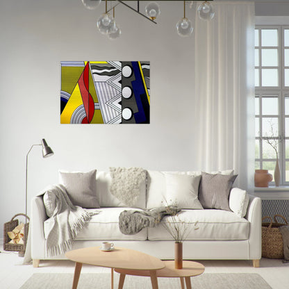 MODERN PAINTING WITH CLEF 1967 - Roy Lichtenstein Brushed Aluminum Print - 70x100 cm / 28x40 inches | Roy Lichtenstein Aluminum Print | Roy Lichtenstein Prints
