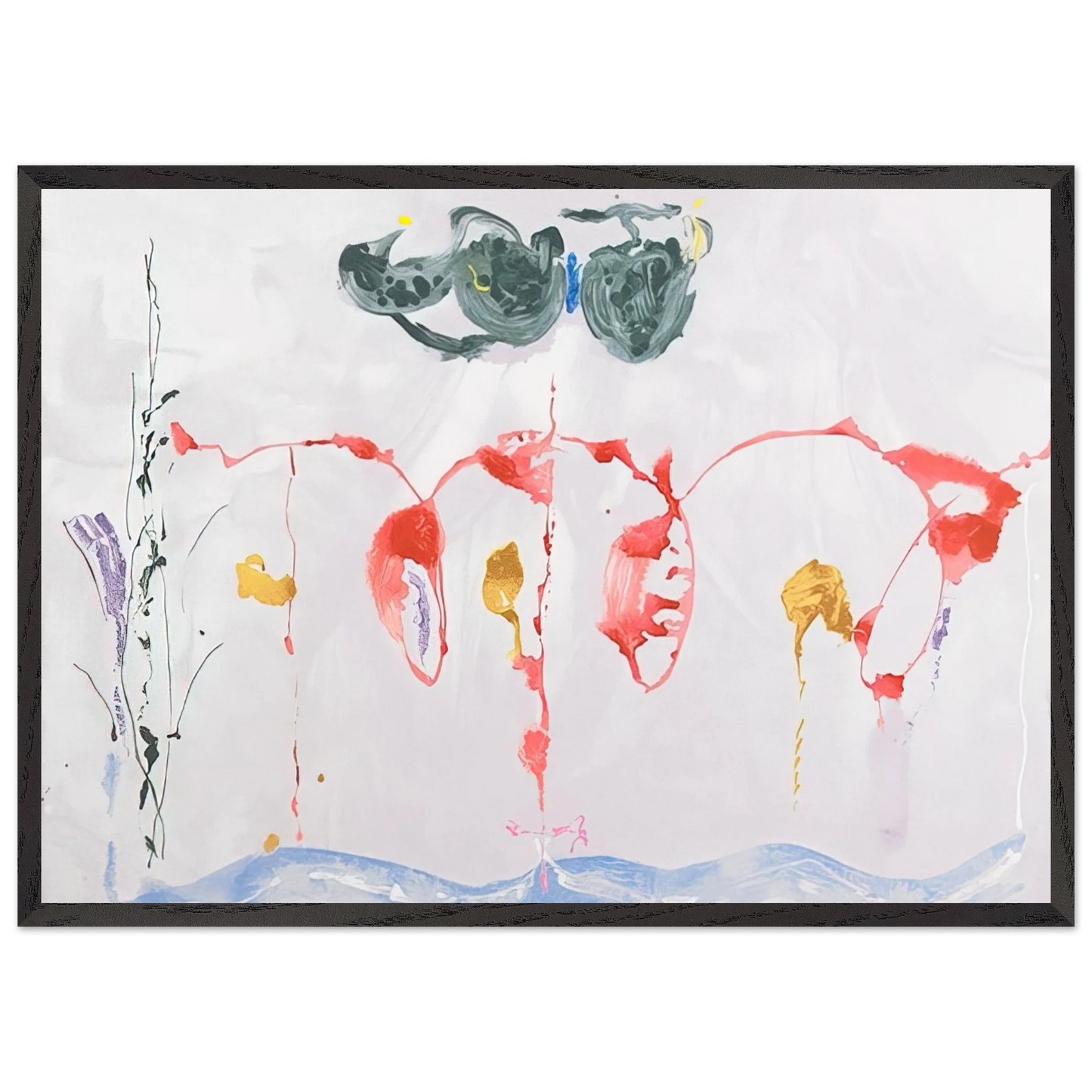 Helen Frankenthaler - Aerie - 2009 Wall art - 30x45 cm / 12x18 inches - Premium Wooden Framed Poster With Fine Art Paper-canvas - Wood frame
