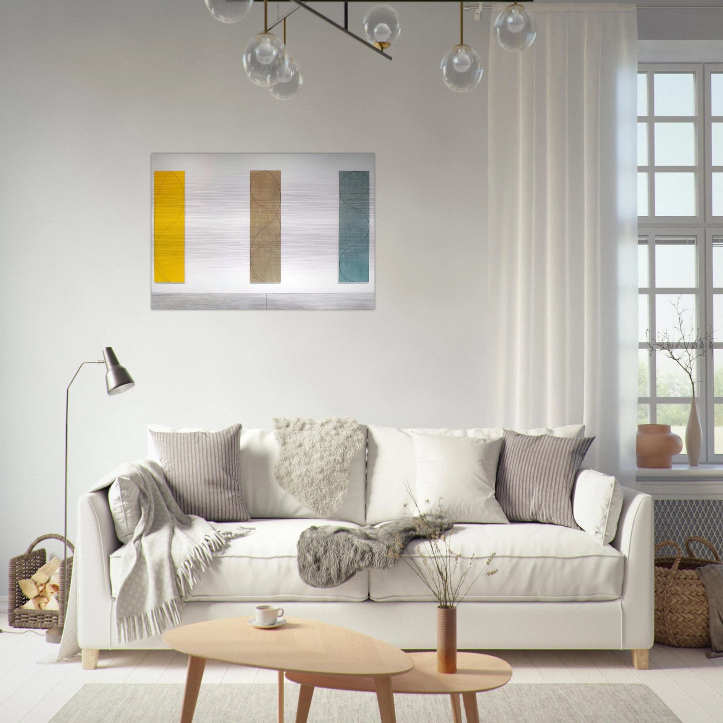 COLUMN PAINTINGS 2004 - Robert Mangold Brushed Aluminum Print - 70x100 cm / 28x40 inches | Robert Mangold Aluminum Print | Robert Mangold Prints