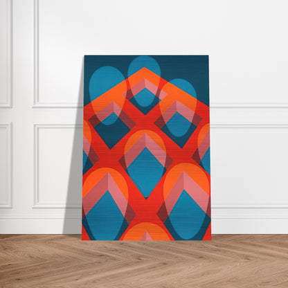 Untitled - Faces in a Grid Red and Blue - 1973 - Clarence Holbrook Carter Brushed Aluminum Print - 70x100 cm / 28x40 inches | Clarence Holbrook Carter Aluminum Print | Clarence Holbrook Carter Prints