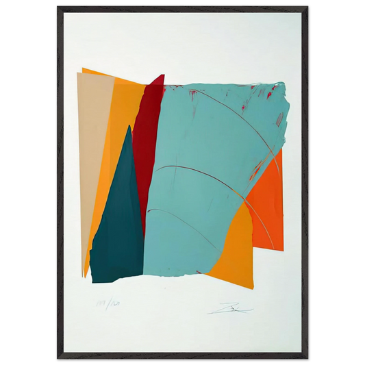 Red Line II - 1979 - Larry Zox 70x100 cm / 28x40 inches Framed Art Print – Black Wooden Frame