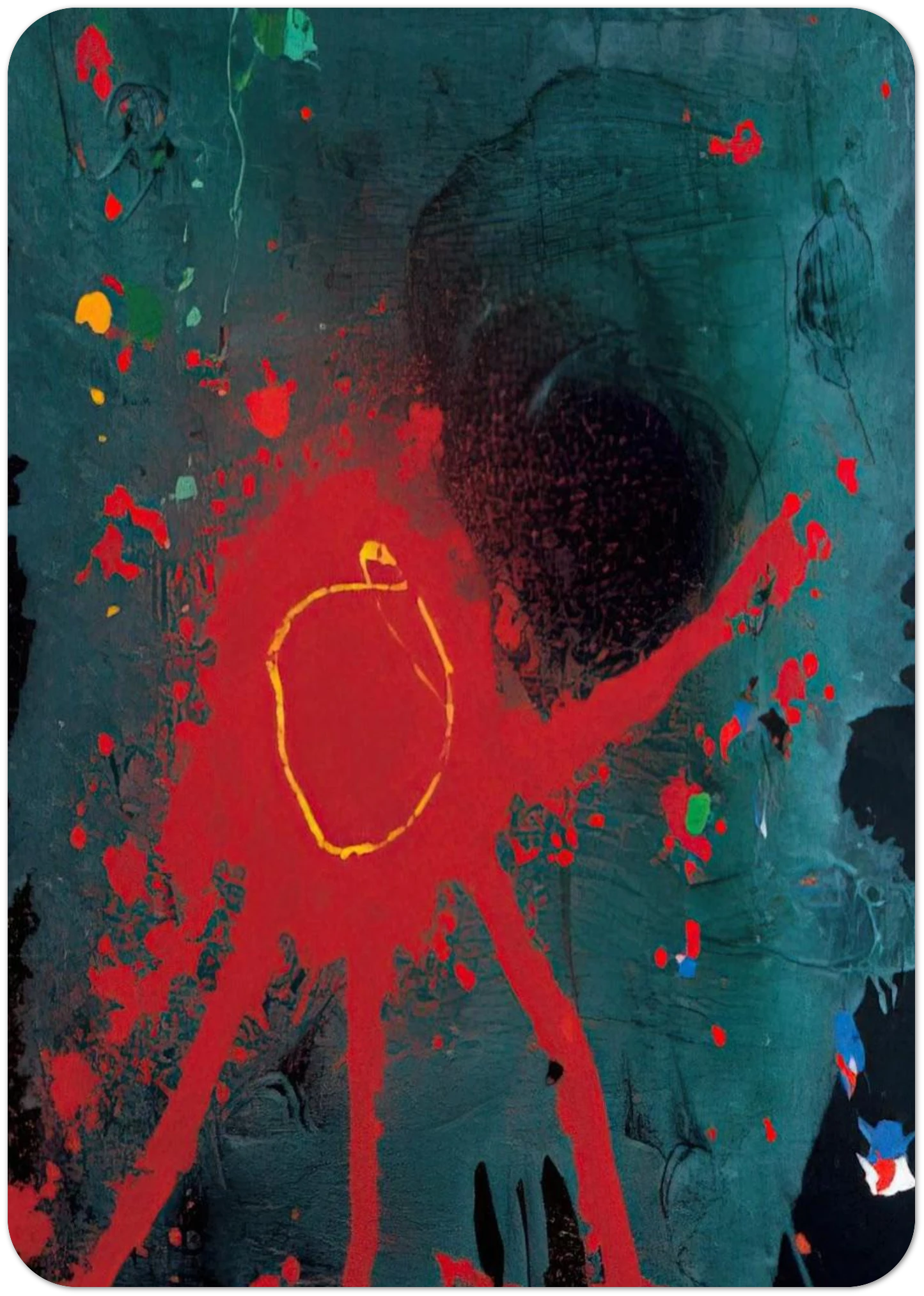 Lebanon - 2007 By John Hoyland Pack of 10 Post Cards | John Hoyland Post Cards | A6 (10.5 x 14.8 cm) - 4.1 x 5.8 inches