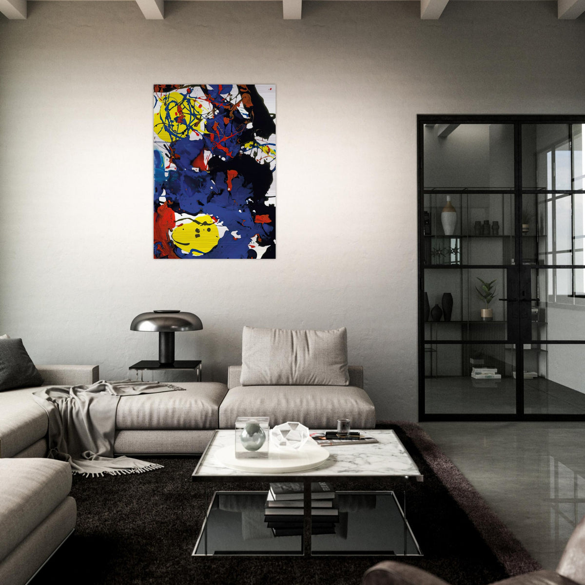 Untitled  SFP94-131  SFF 1801  - Sam Francis Brushed Aluminum Print - 70x100 cm / 28x40 inches | Sam Francis Aluminum Print | Sam Francis Prints