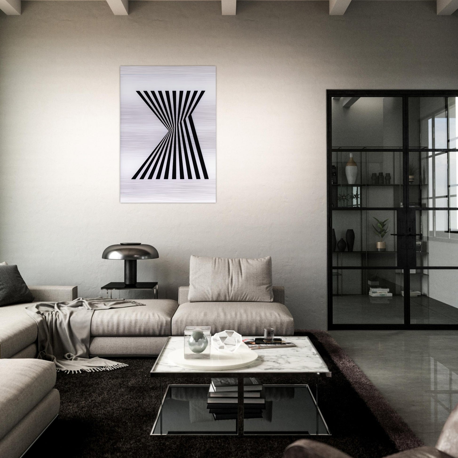 UNTITLED FRAGMENT 1 1965 - Bridget Riley Brushed Aluminum Print - 70x100 cm / 28x40 inches | Bridget Riley Aluminum Print | Bridget Riley Prints