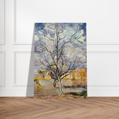 Pink Peach Trees - Vincent van Gogh Brushed Aluminum Print - 70x100 cm / 28x40 inches | Vincent van Gogh Aluminum Print | Vincent van Gogh Prints