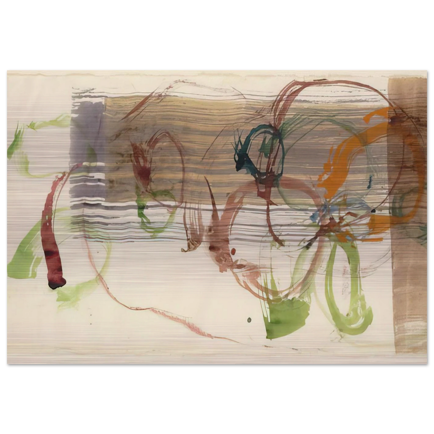 New River Watercolor, Series I, No. 3 - 1988 - John Cage Brushed Aluminum Print - 70x100 cm / 28x40 inches | John Cage Aluminum Print | John Cage Prints