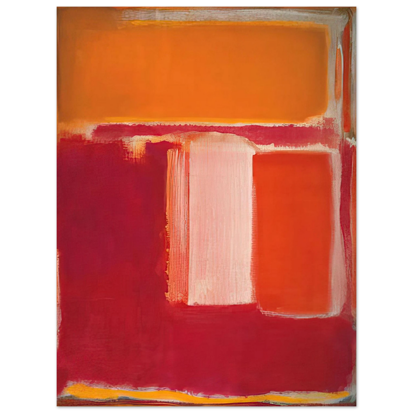 Mark Rothko - Yellow, Cherry, Orange - 1947 Wall Art - 30x40 cm / 12x16 inches - Premium Wooden Framed Poster With Fine Art Paper - Wood frame
