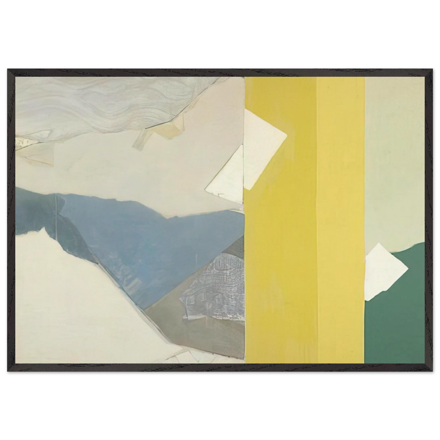 Three Whites - 1963 - Kenzo Okada 70x100 cm / 28x40 inches Framed Art Print – Black Wooden Frame