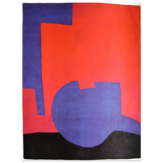 Serge Poliakoff - Composition rouge - 1968  75x100 cm / 30x40inches Fine Art Poster