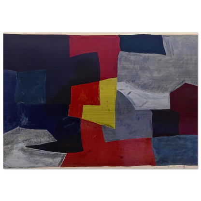 Composition grise, rouge et jaune - 1960 - Serge Poliakoff Brushed Aluminum Print - 70x100 cm / 28x40 inches | Serge Poliakoff Aluminum Print | Serge Poliakoff Prints