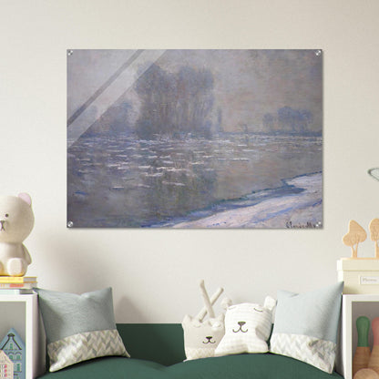 Ice Floes, Misty Morning - claude monet Acrylic Print - 70x100 cm / 28x40″ inches
