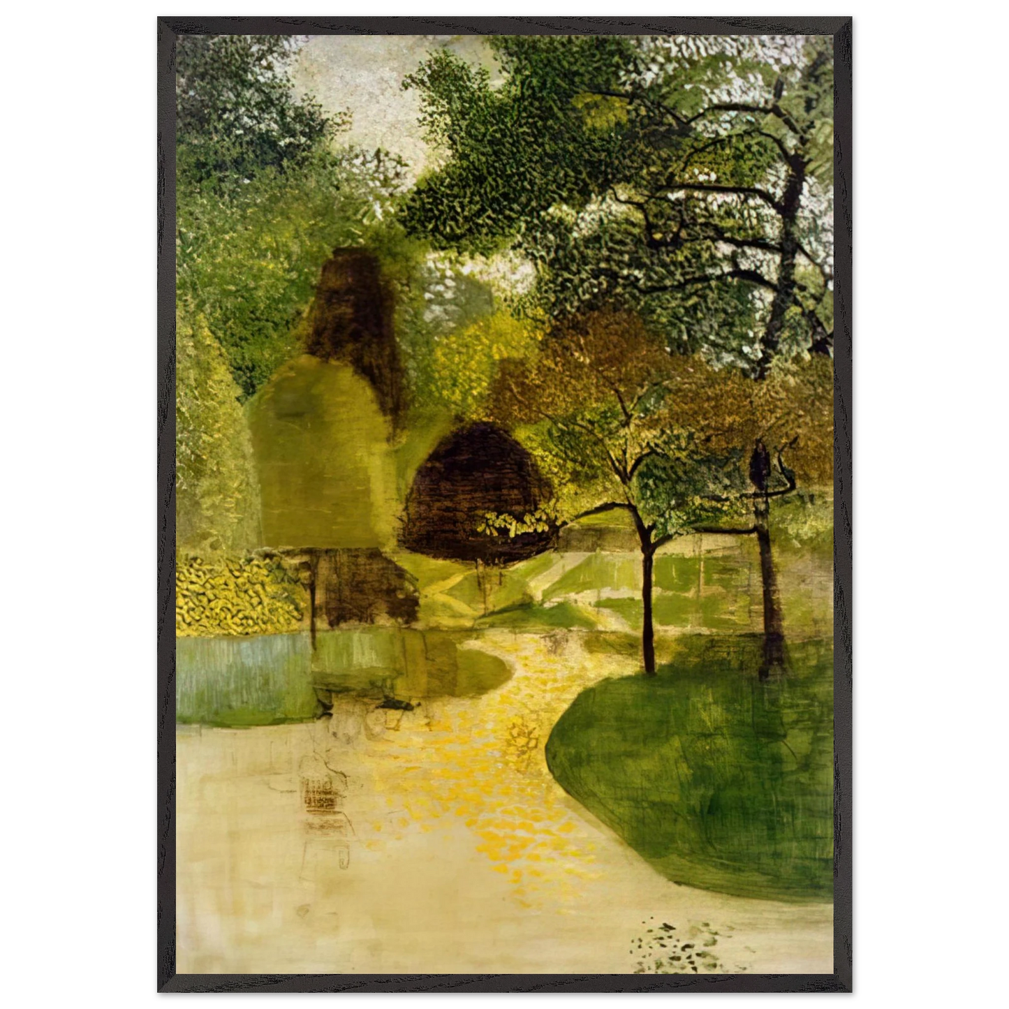 THE PARK 1947 - Victor Pasmore 70x100 cm / 28x40 inches Framed Art Print – Black Wooden Frame