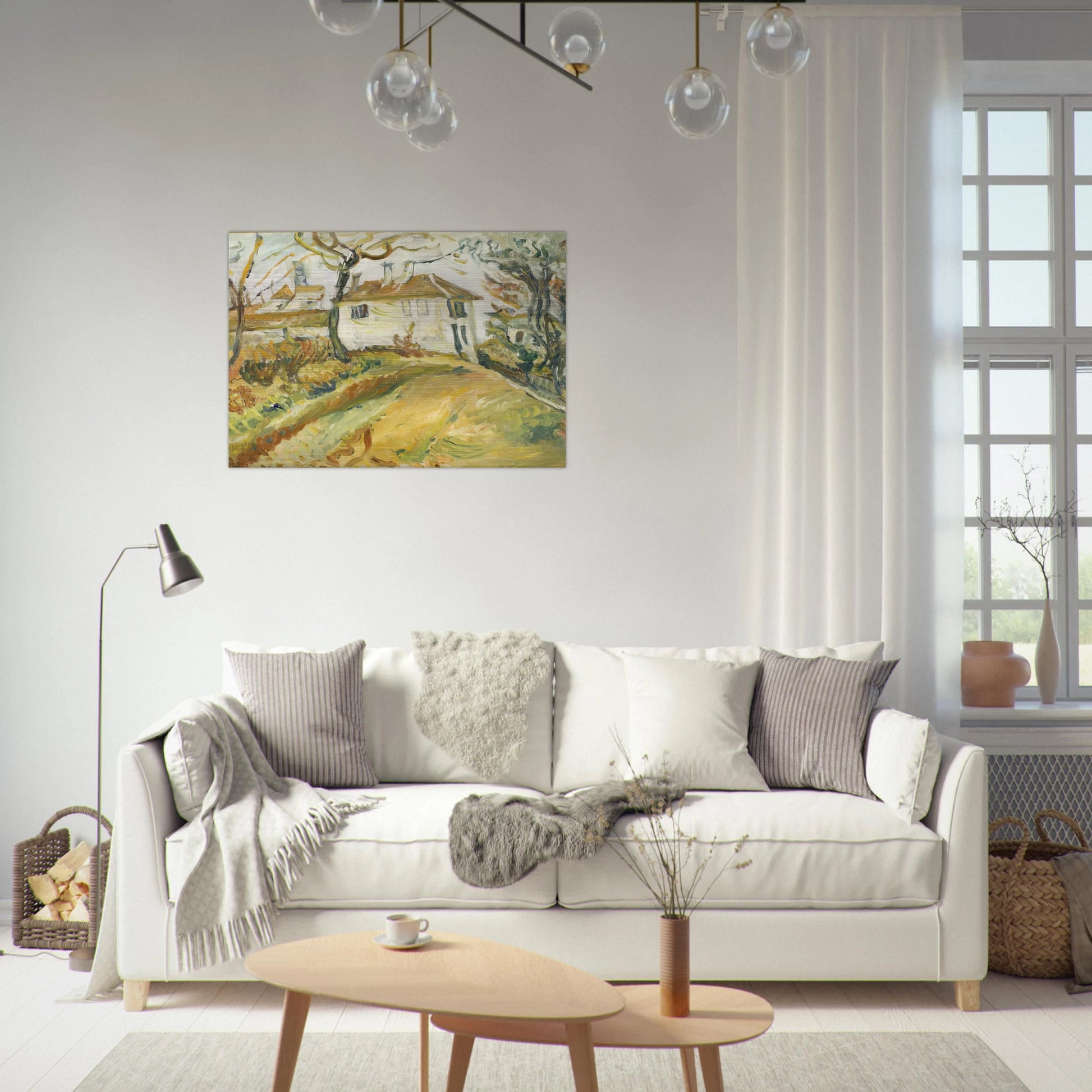 WHITE HOUSE ON A HILL - Chaim Soutine Brushed Aluminum Print - 70x100 cm / 28x40 inches | Chaim Soutine Aluminum Print | Chaim Soutine Prints