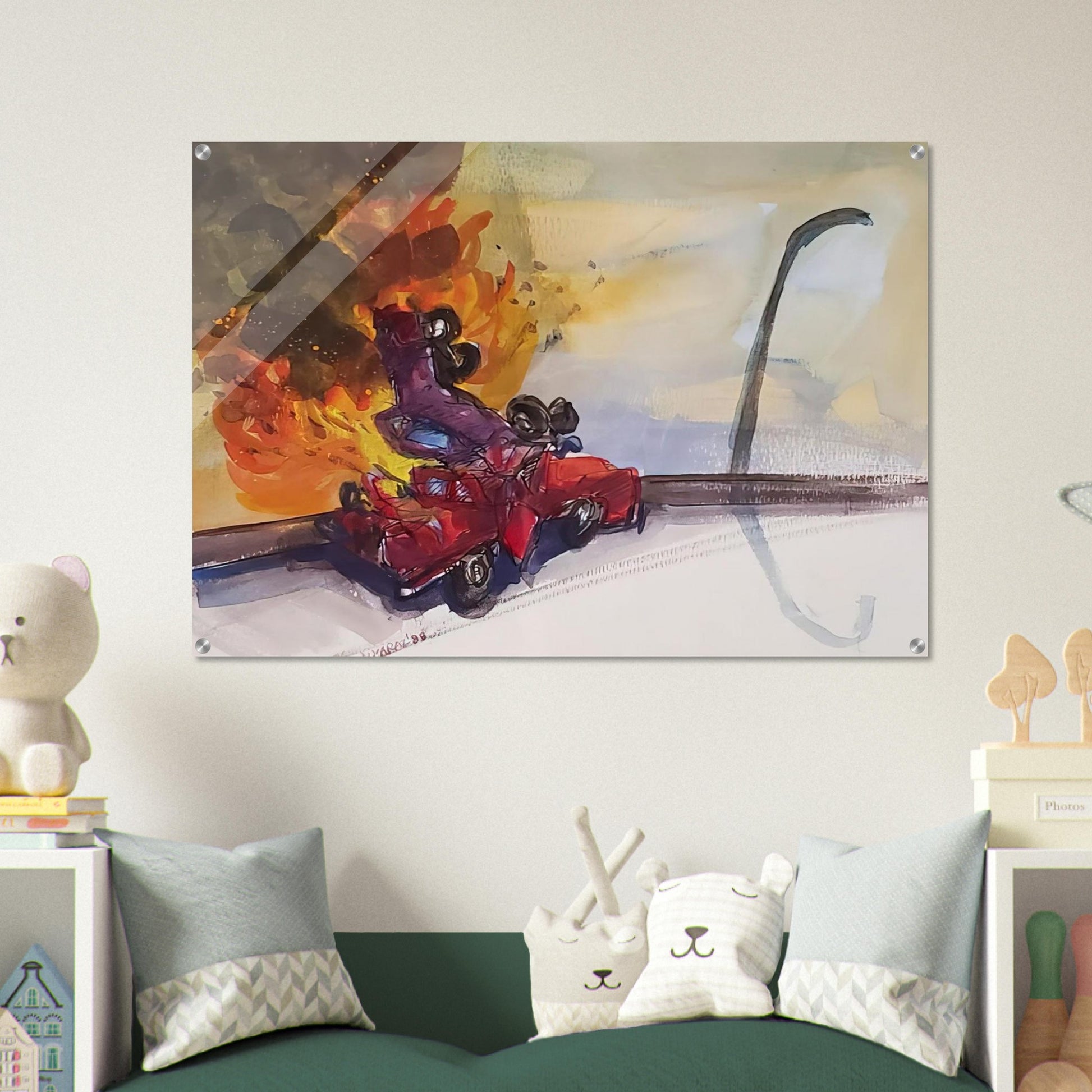 Pile Up Crash - 1984 - Carlos Almaraz Acrylic Print - 70x100 cm / 28x40″ inches