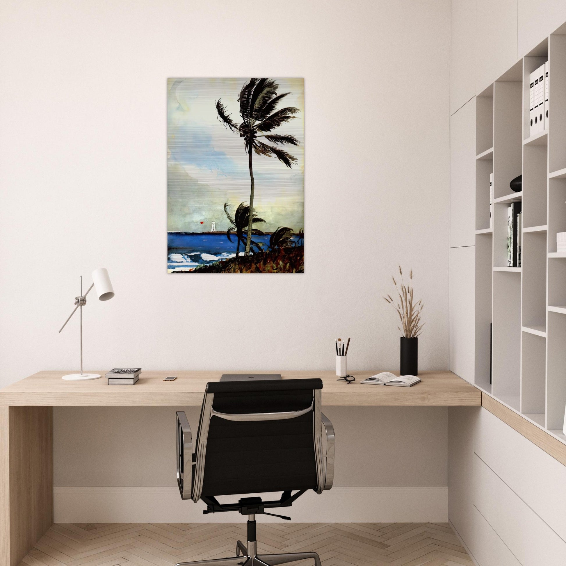 PALM TREE NASSAU - Winslow Homer Brushed Aluminum Print - 70x100 cm / 28x40 inches | Winslow Homer Aluminum Print | Winslow Homer Prints