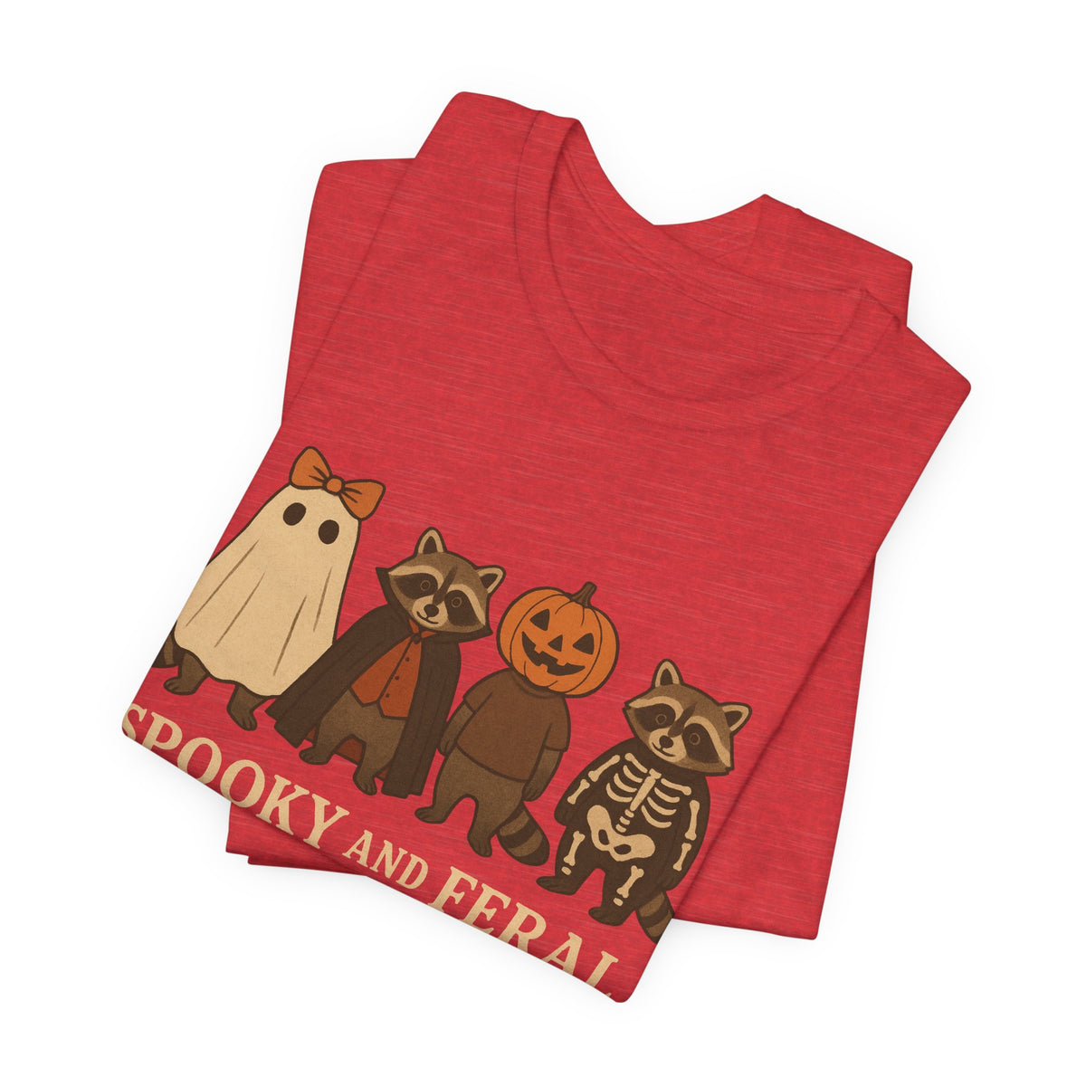 Gruseliges Waschbär-Shirt, lustiges Halloween-T-Shirt mit Grafik, süßes Vintage-Herbst-T-Shirt, trendiges Damen-Halloween-Shirt, T-Shirt mit wildem Waschbär-Motiv