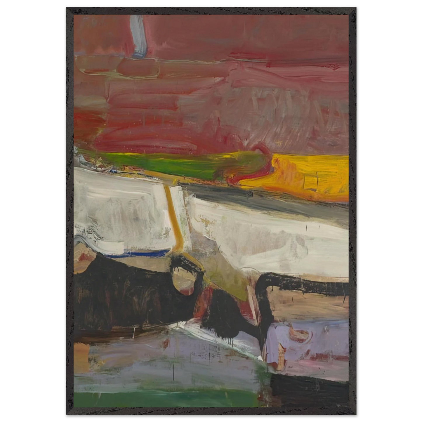 Berkeley 59 - Richard Diebenkorn 70x100 cm / 28x40 inches Framed Art Print – Black Wooden Frame