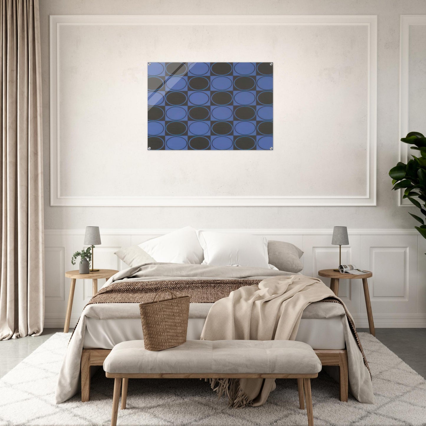 Carre bleu et noir - 1980 - Antonio Asis Acrylic Print - 70x100 cm / 28x40″ inches