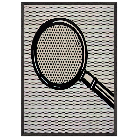 MAGNIFYING GLASS 1963 - Roy Lichtenstein 70x100 cm / 28x40 inches Framed Art Print – Black Wooden Frame
